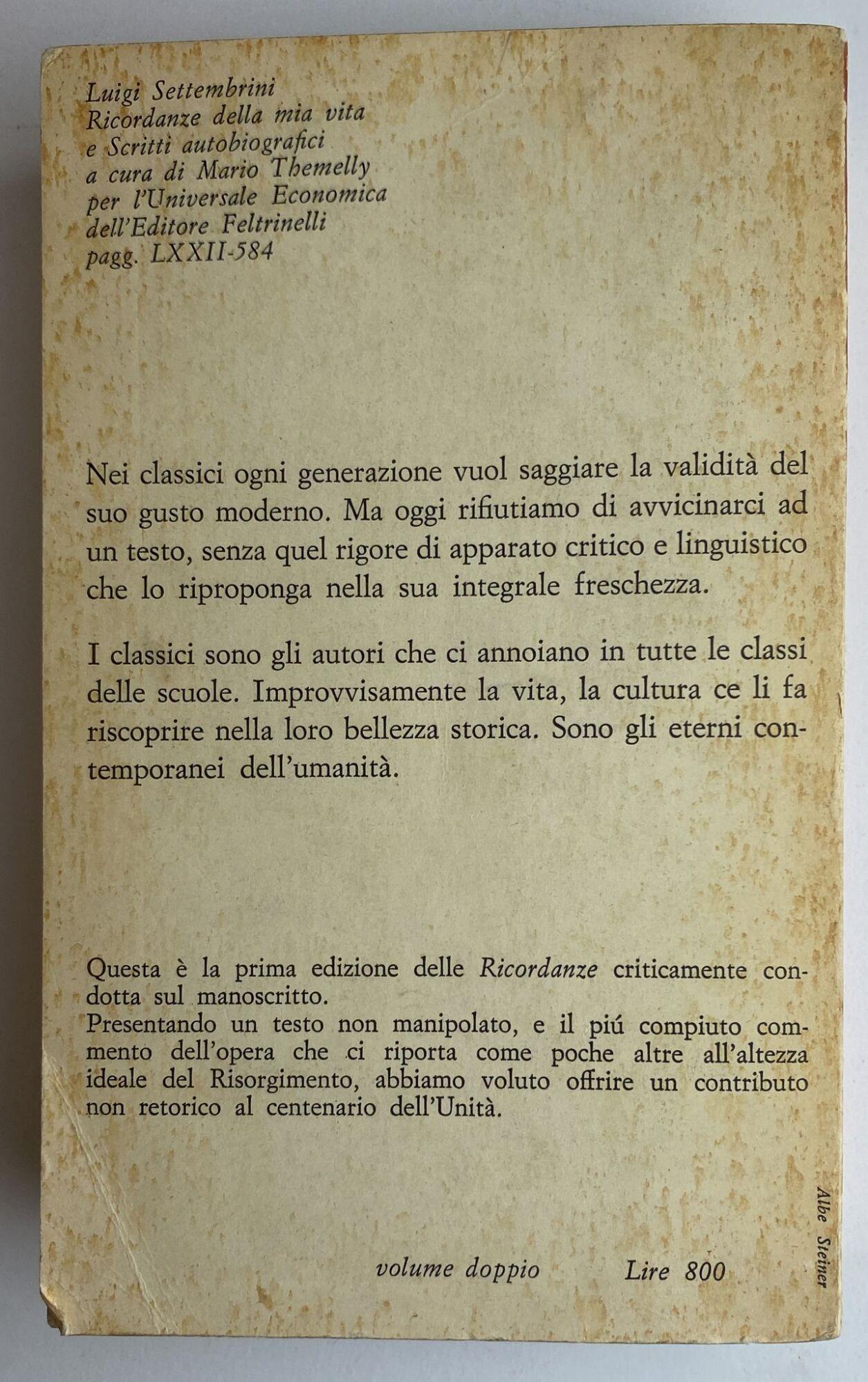 Ricordanze della mia vita
