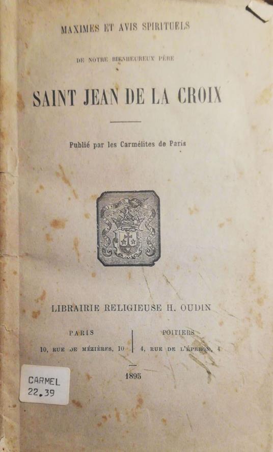 Saint Jean De la Croix - Anonimo - copertina