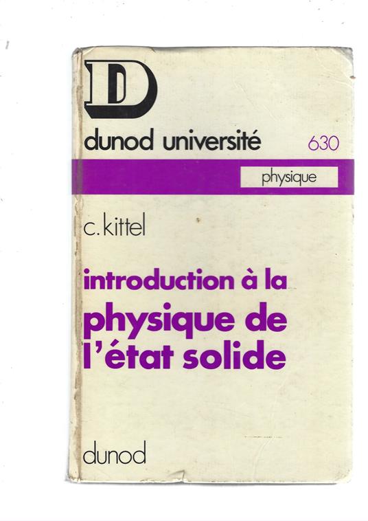 Introduction à la physique de l'état solide - copertina