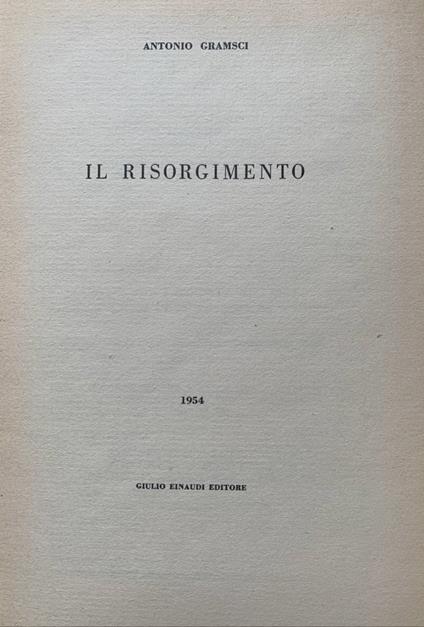 Il Risorgimento - Antonio Gramsci - copertina