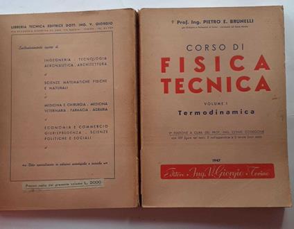 Corso di fisica tecnica. Volume 1. Termodinamica - Pietro E. Brunelli - copertina