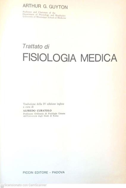 Trattato di fisiologia medica - Arthur C. Guyton - copertina