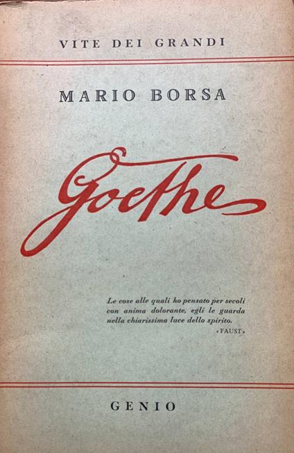 Goethe - Mario Borsa - copertina