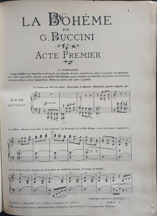 La Boheme. Acte Premier - Giacomo Puccini - copertina