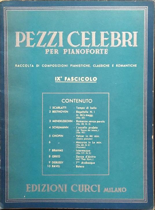 Pezzi celebri per pianoforte - copertina