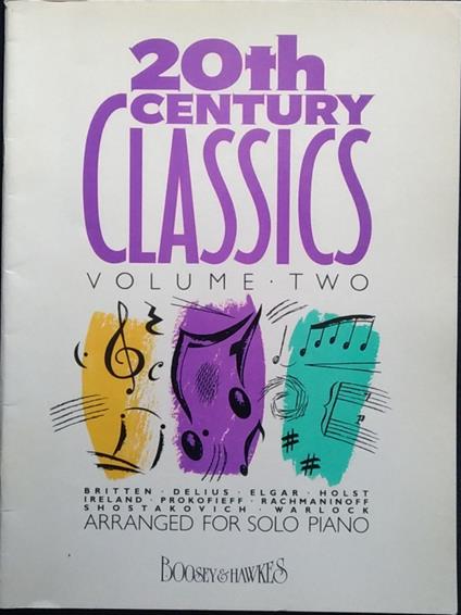 20th century classics. Volume two, Arranged for solo piano - copertina