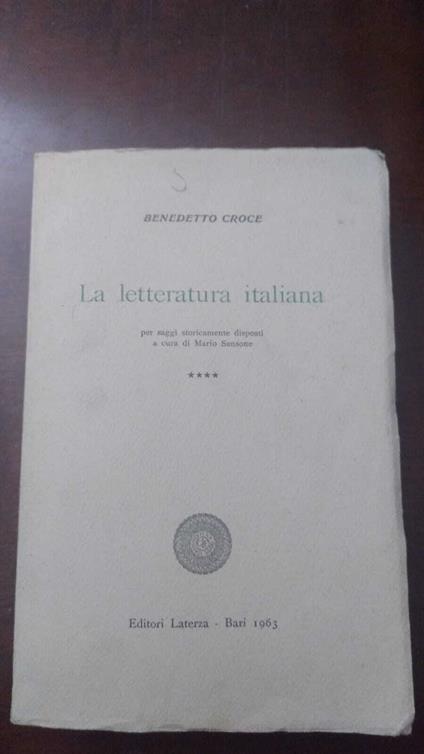 La letteratura italiana - Vol IV - Benedetto Croce - copertina