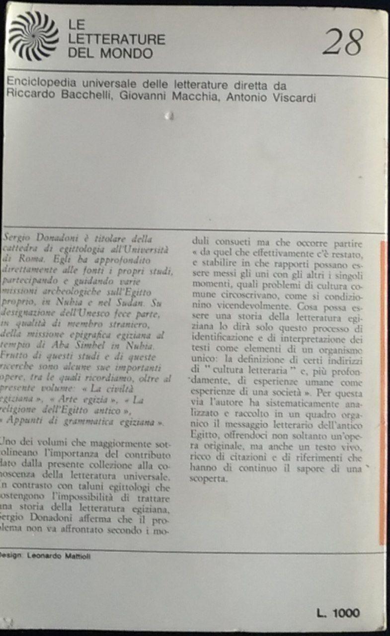 La letteratura egizia