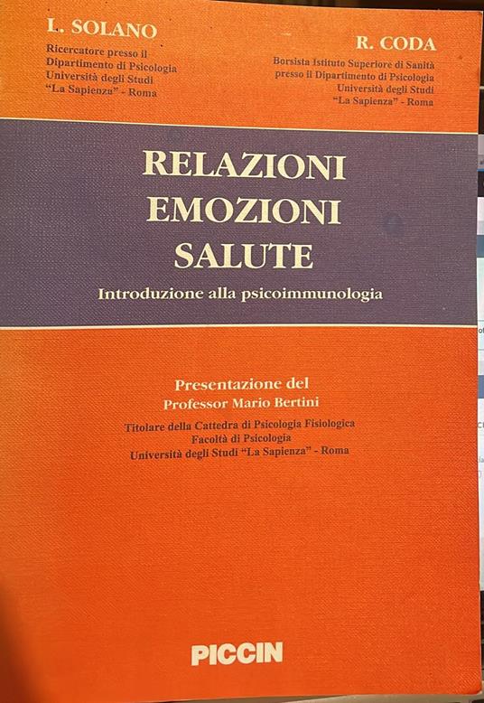 Relazioni, Emozioni, Salute. Introduzione alla psicoimmunologia - copertina