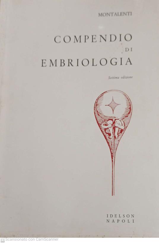 Compendio di embriologia - Giuseppe Montalenti - copertina