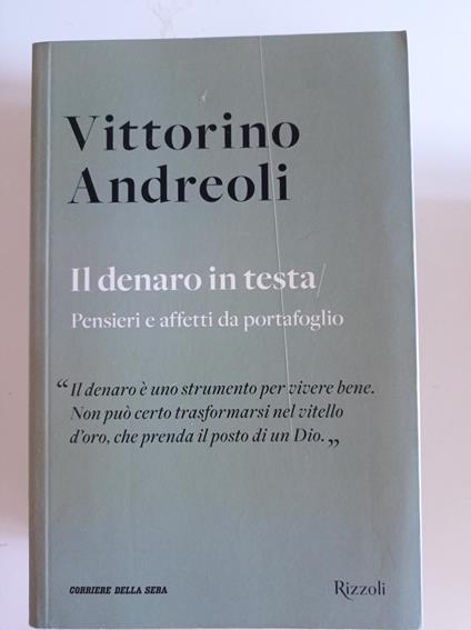 Il denaro in testa - Vittorino Andreoli - copertina