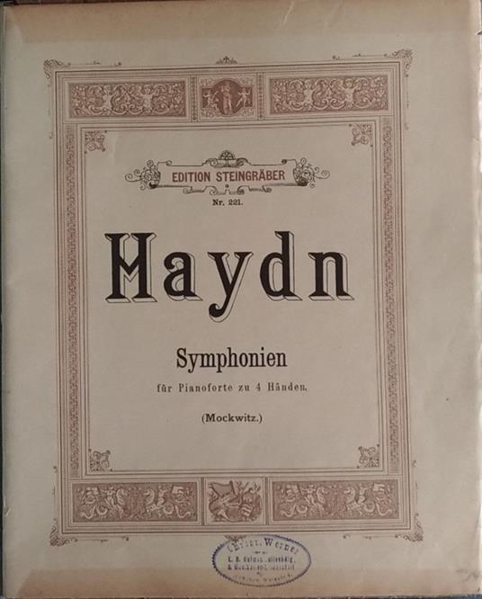 Symphonien fur pianoforte zu 4 Handen - Franz J. Haydn - copertina
