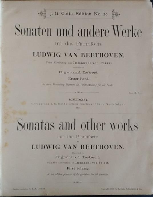 Sonatas and other works for the pianoforte. First volume - Ludwig van Beethoven - copertina