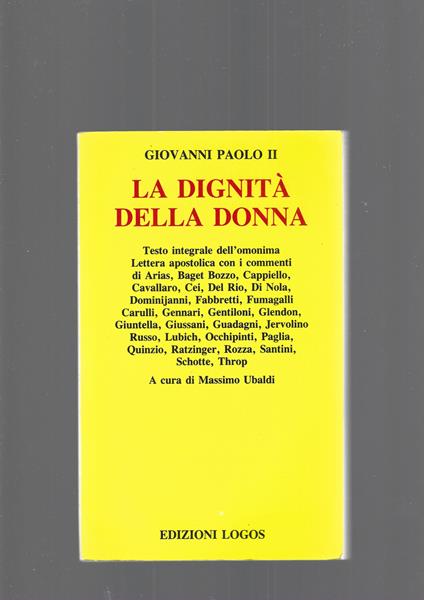 La dignità della donna - Giovanni Paolo II - copertina