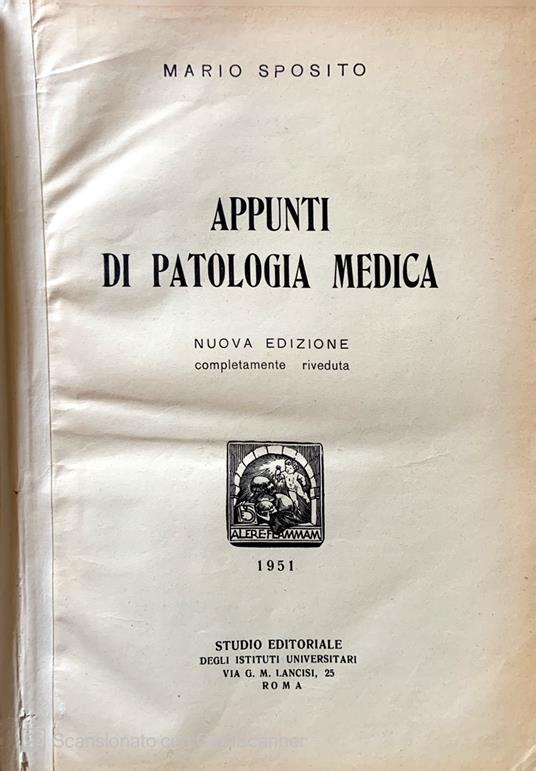 Appunti di patologia medica - copertina