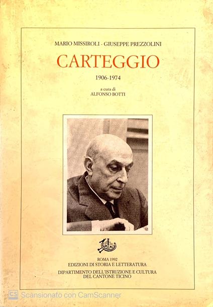 Carteggio 1906-1974 - copertina