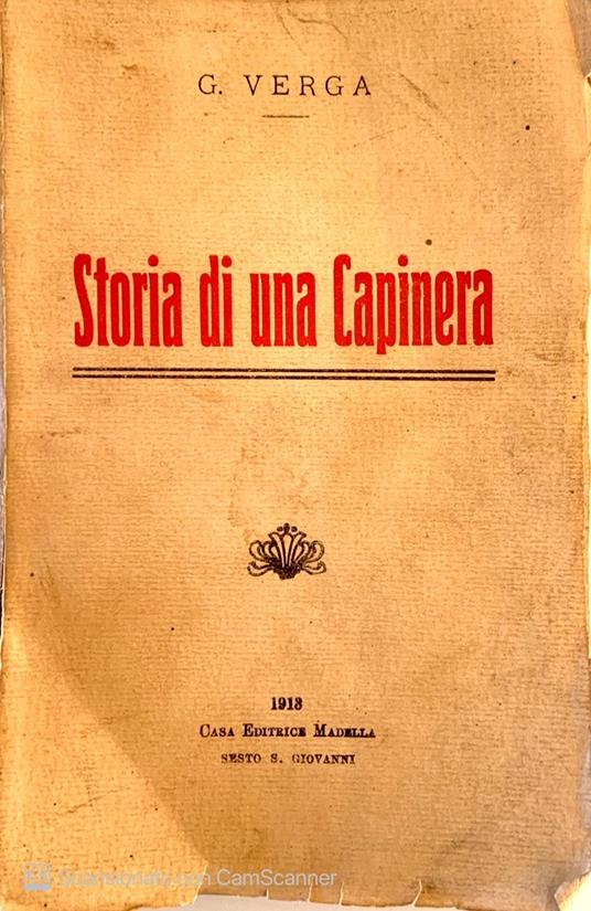 Storia di una capinera - copertina