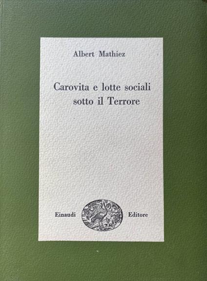 Carovita e lotte sociali sotto il terrore - Albert Mathiez - copertina