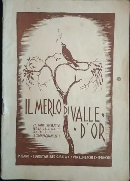 Il merlo di valle d'or - copertina