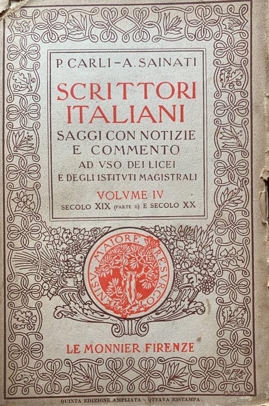 Scrittori italiani. Volume IV - Plinio Carli - copertina