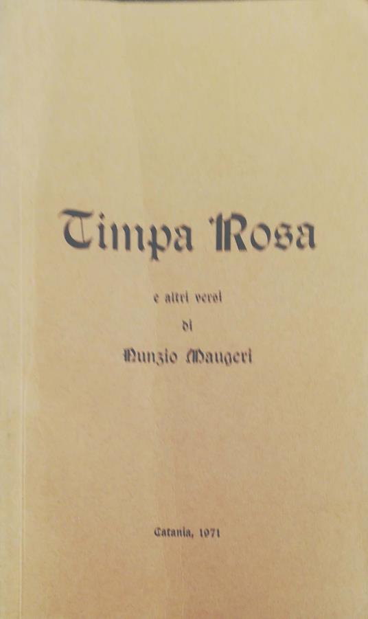 Timpa Rosa e altri versi - copertina