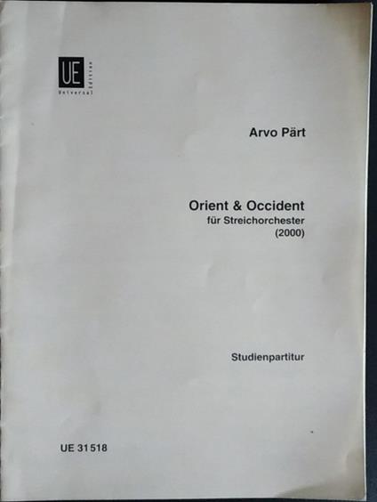 Orient & Occident fur Streichorchester - copertina