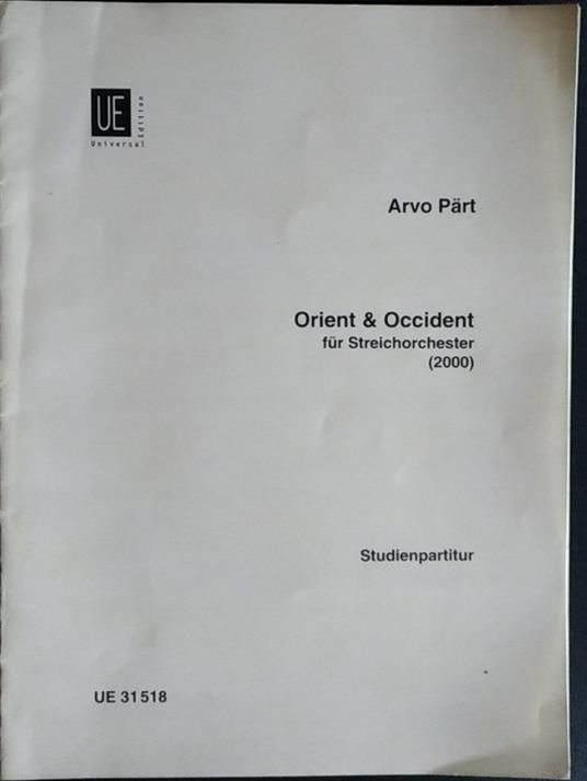Orient & Occident fur Streichorchester - copertina
