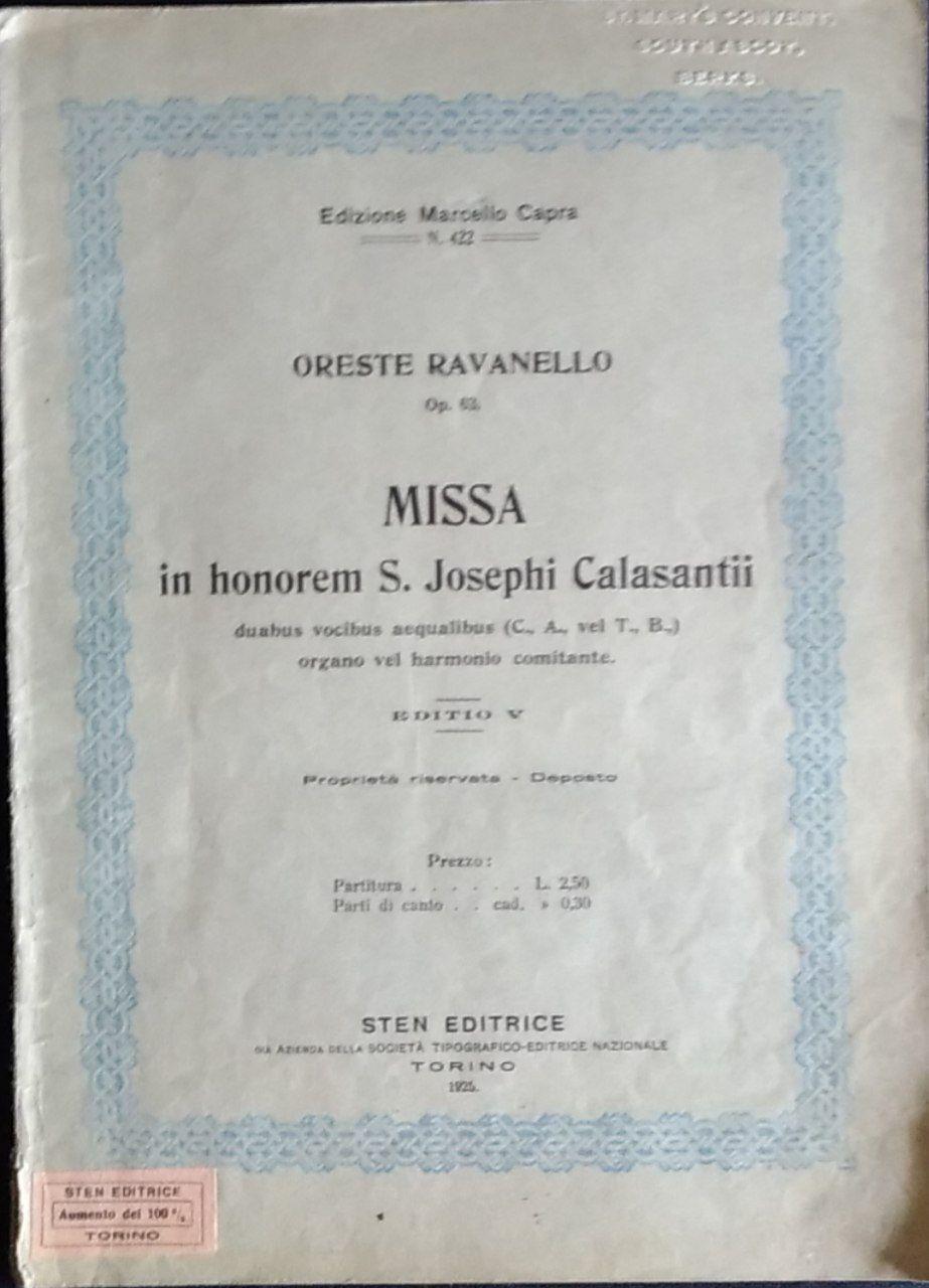 Missa in honorem S. Josephi Calasantii