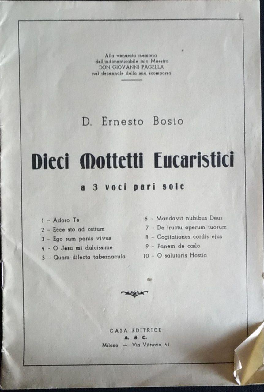 Dieci Mottetti Eucaristici a 3 voci pari sole