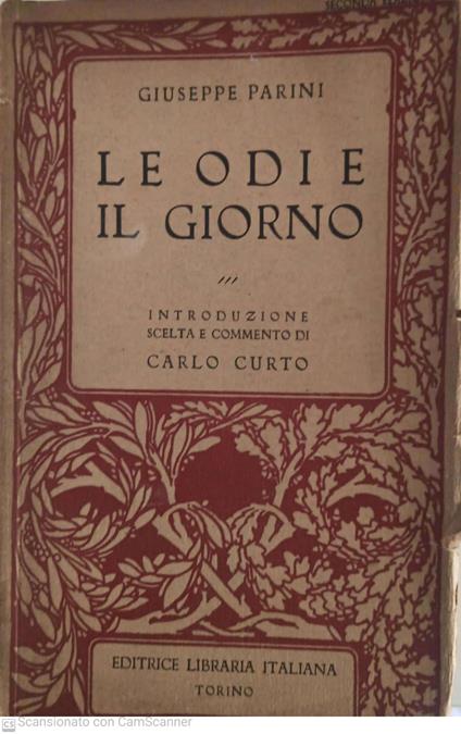 Le odi e il giorno - Giuseppe Parini - copertina