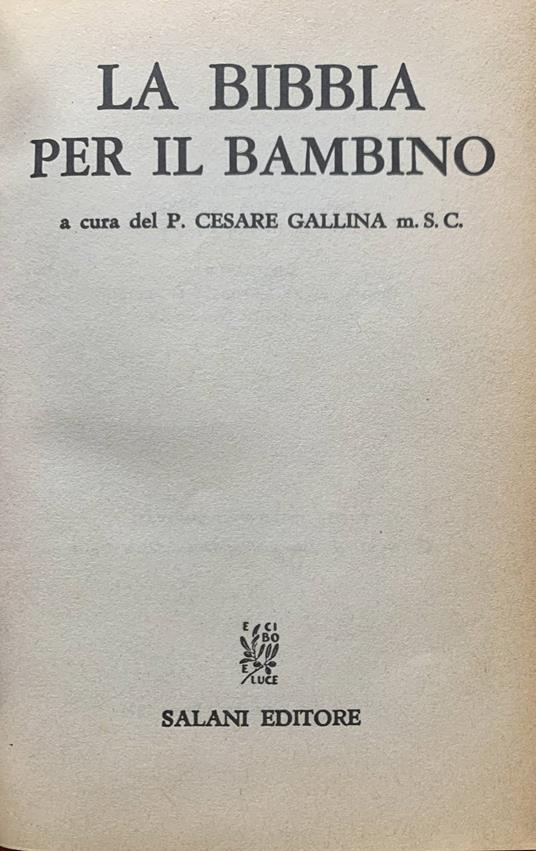 La Bibbia per il bambino - Cesare Gallina - copertina