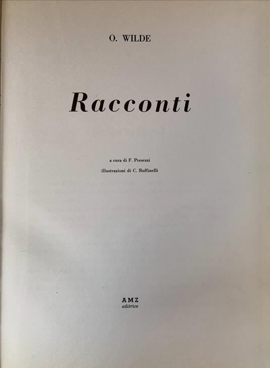 Racconti - Oscar Wilde - copertina