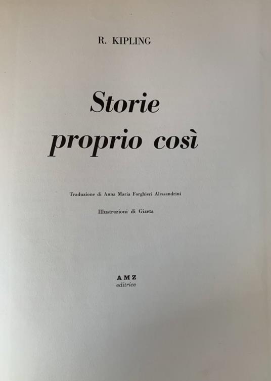 Storie proprio così - Rudyard Kipling - copertina
