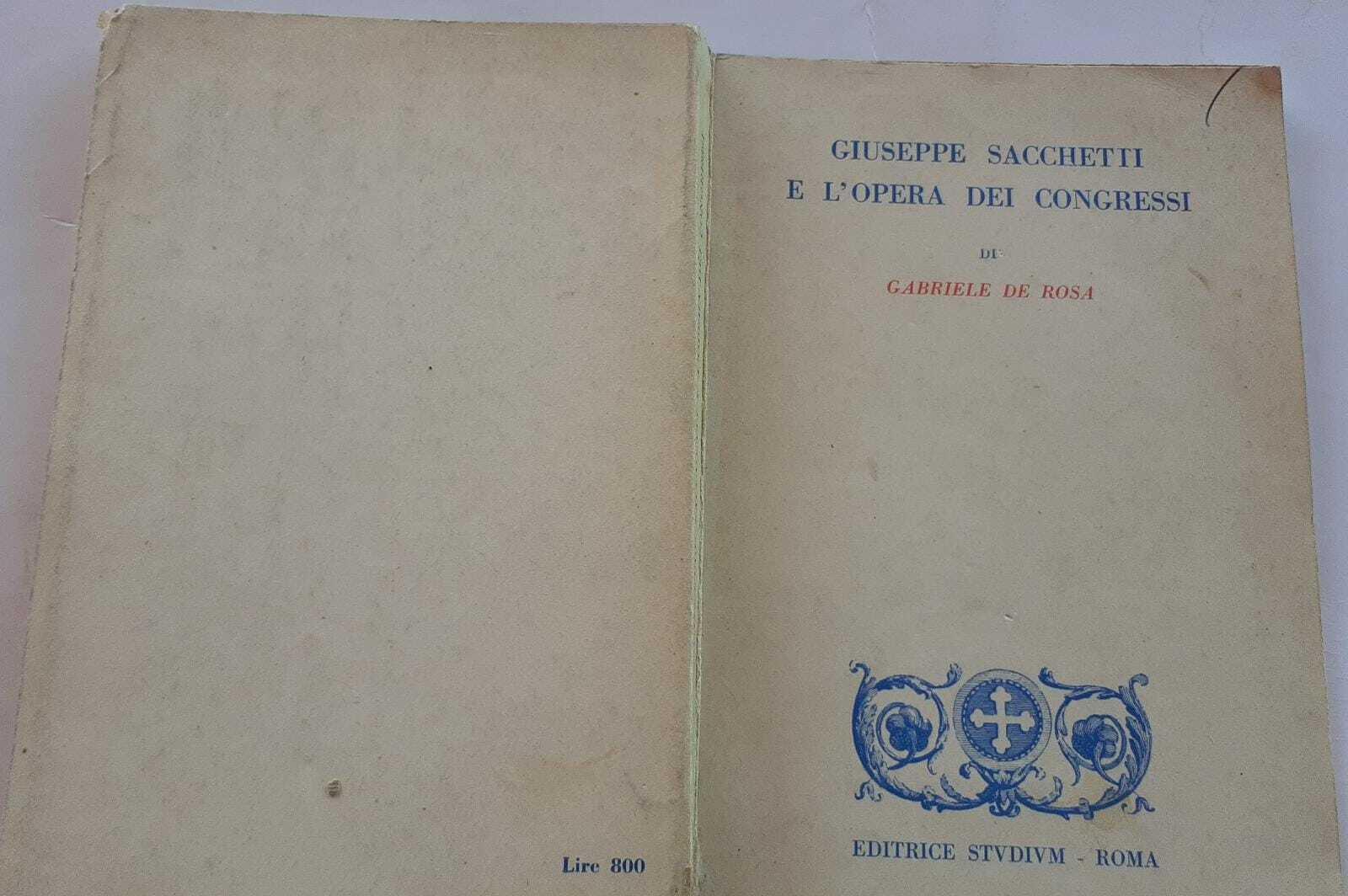 Giuseppe Sacchetti e l'opera dei congressi