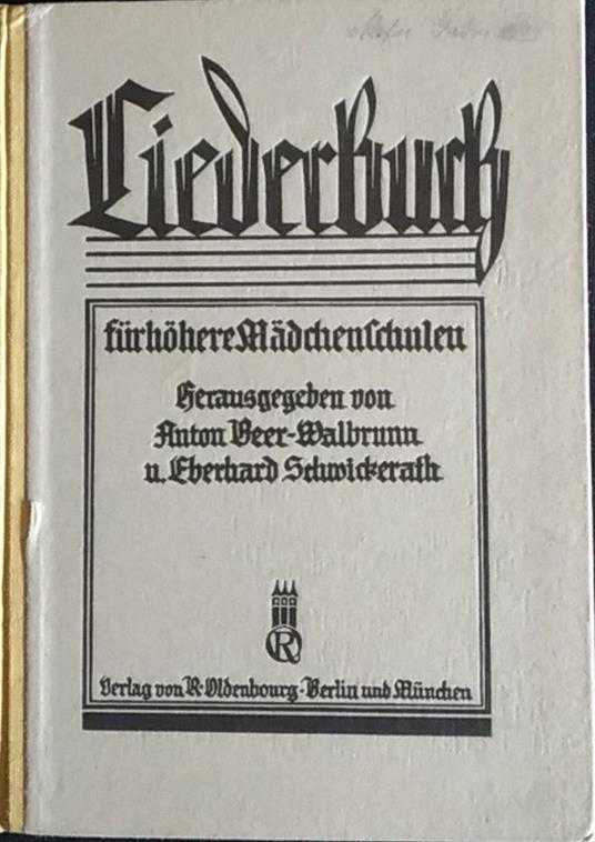 Liederbuch fur bohere Machenflulen - copertina