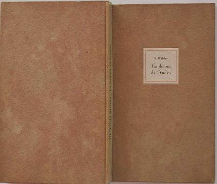 La donna di Andro - Thornton Wilder - copertina