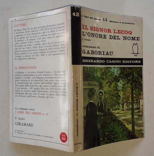 Il signor Lecoo. L'onore del nome. III episodio - Émile Gaboriau - copertina