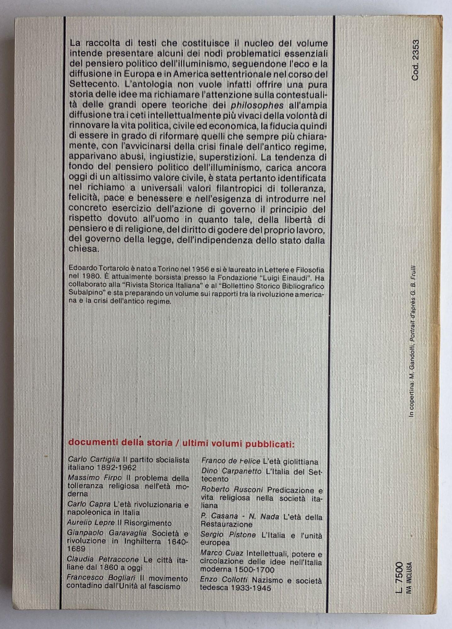 Il pensiero politico dell'illuminismo. Documenti della storia 35