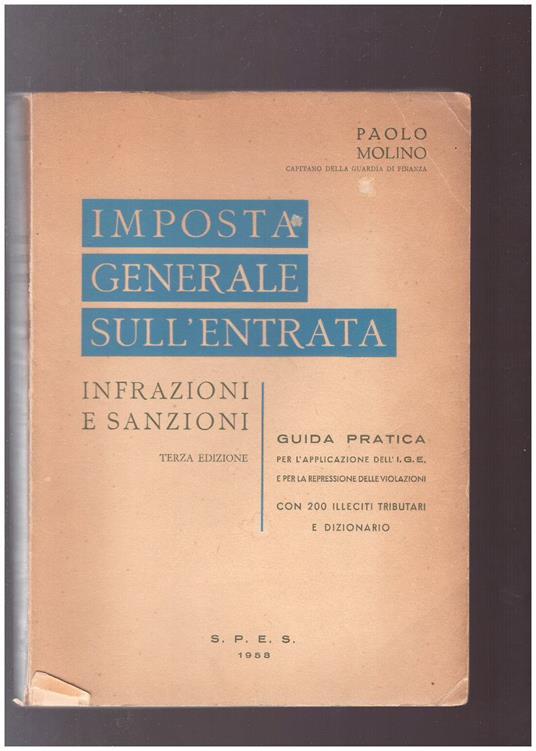 Imposta generale sull'entrata Infrazioni e Sanzioni - copertina