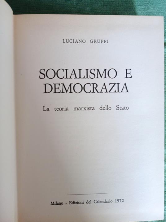 Socialismo e democrazia - Luciano Gruppi - copertina