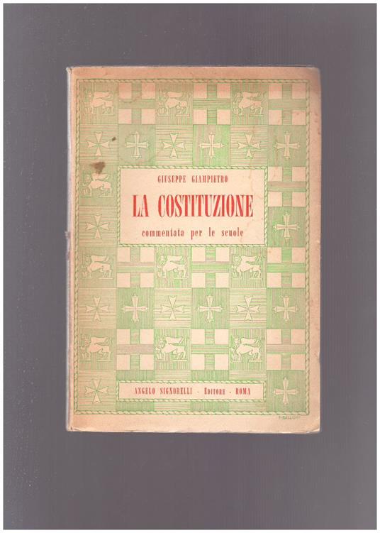La Costituzione commentata per le scuole - copertina