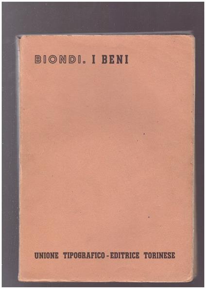 I beni - Biondo Biondi - copertina