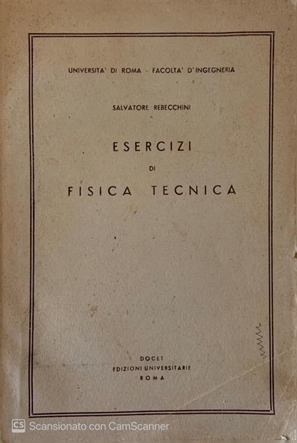 Esercizi di fisica tecnica - Salvatore Rebecchini - copertina