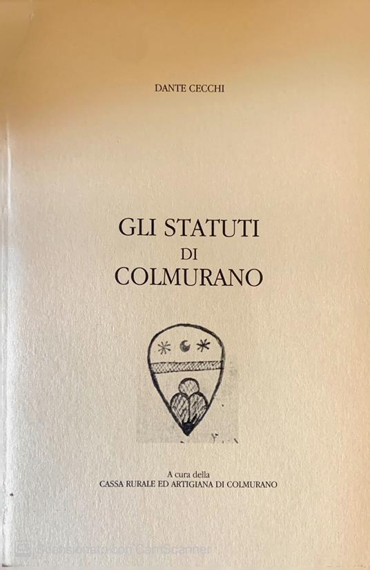 Gli statuti di Colmurano - Dante Cecchi - copertina