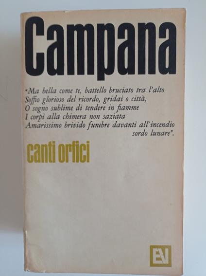 Canti Orfici - Marina Campana - copertina