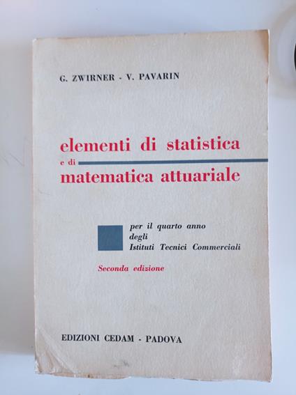 Elementi di statistica e di matematica attuariale - copertina
