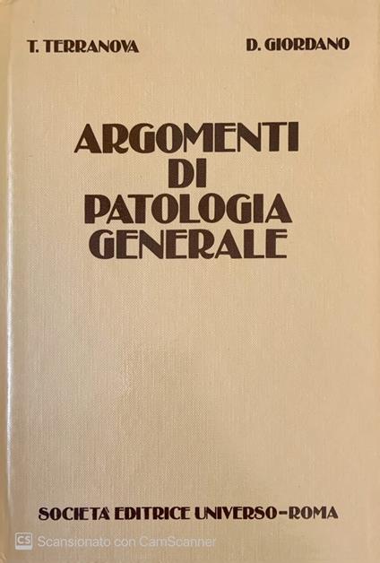 Argomenti di patologia generale - copertina