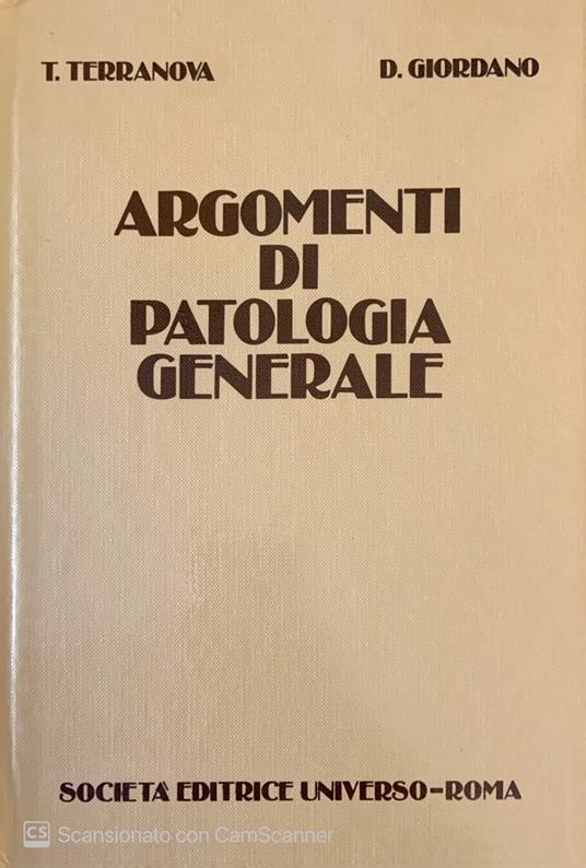 Argomenti di patologia generale - copertina