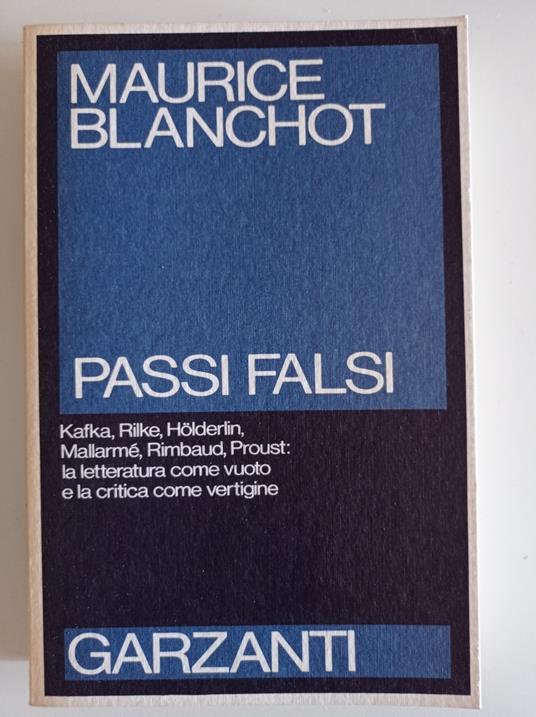 Passi falsi - Maurice Blanchot - copertina