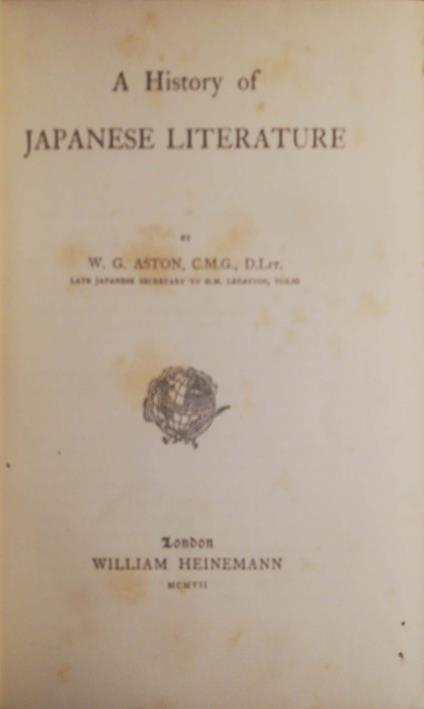 A history of Japanese Literature - copertina